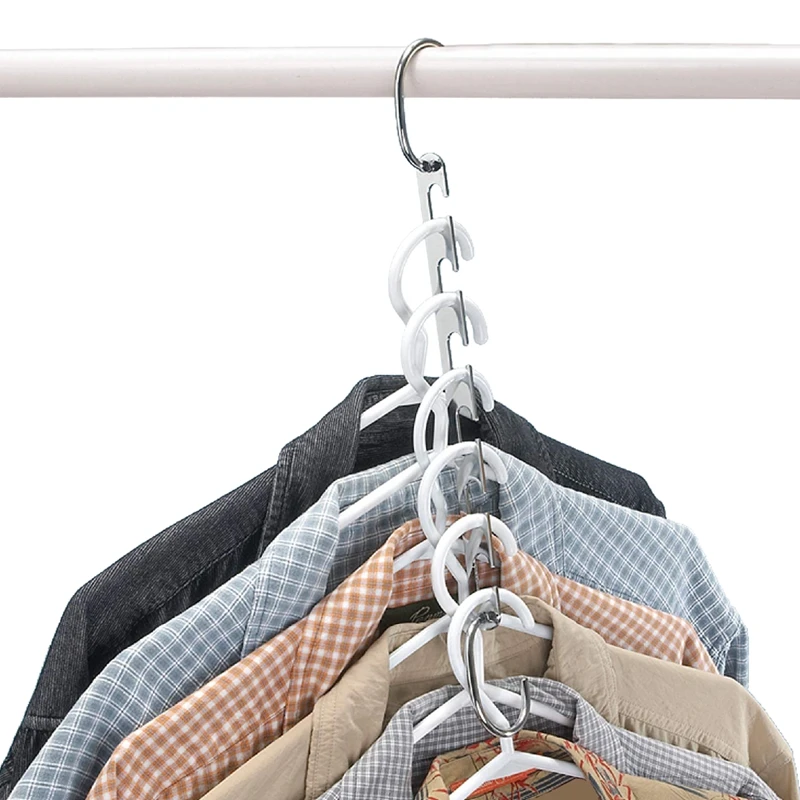 Heavy Duty 360 Swivel Action Hanger, Multi-Function Hanger, 6 Grooves, Hanging More Clothes, Chrome