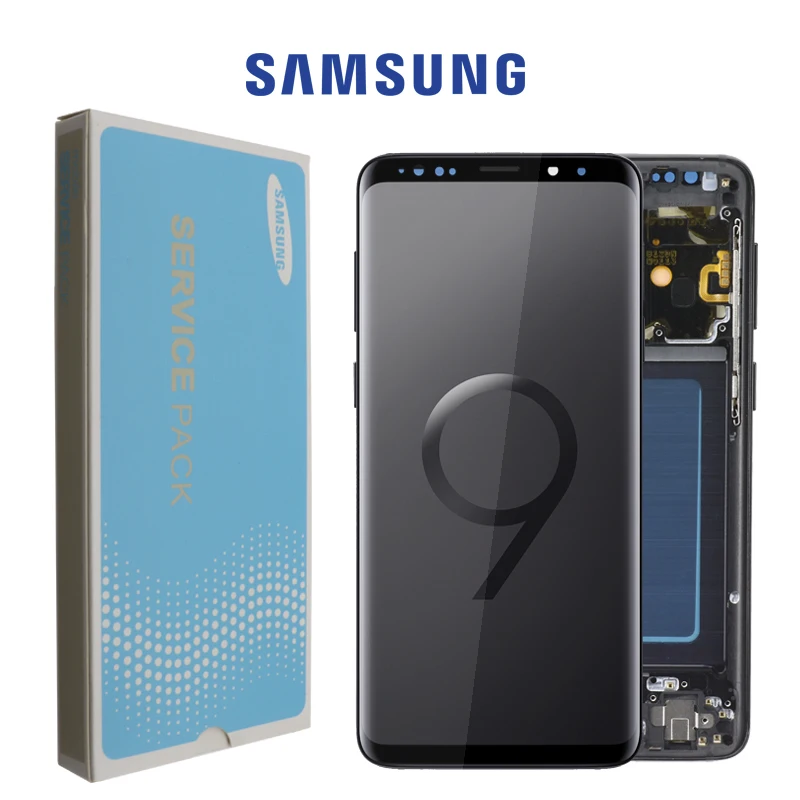 Сменный сенсорный ЖК экран SUPER AMOLED для SAMSUNG Galaxy S9 оригинальный дигитайзер с рамкой
