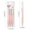 50LD 3Pcs Eyebrow Razor Eye Brow Trimmer Shaver Facial Face Hair Remover Dermaplaning Tools Kit with Stainless Steel Blade 6
