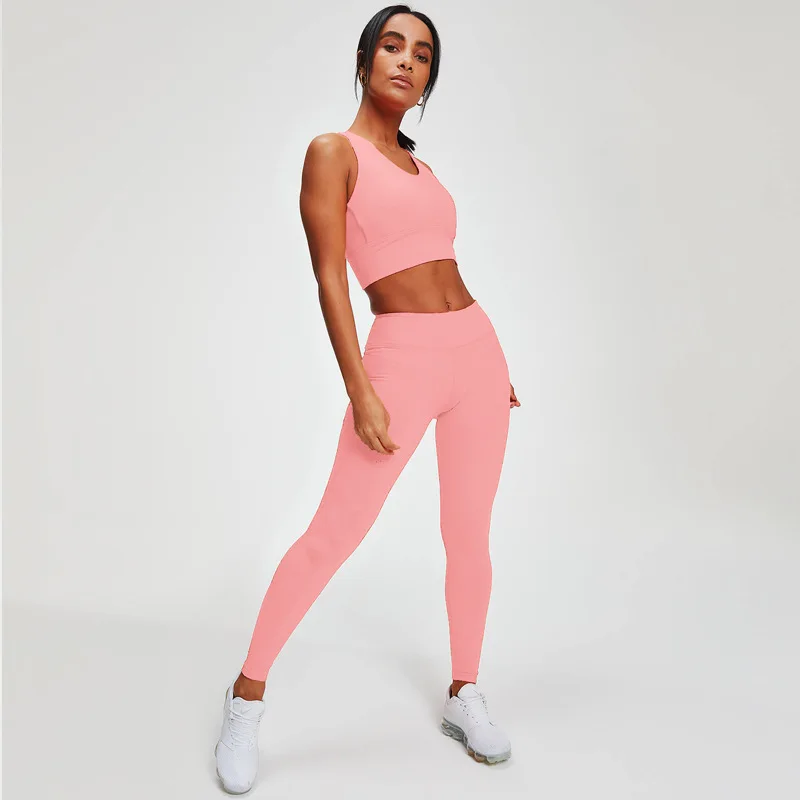 

seamless Women Active Wear Workout suit Outfit Yoga Suits High Waisted Leggings Tummy Control Sport pants gym Sportswear