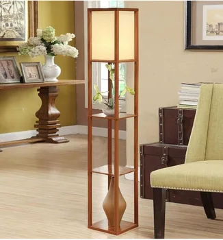 

Floor lamp LED,Shelf,MDF Material three floors shelf Suitable for living room, bedroom, study room and coffee shop with remote