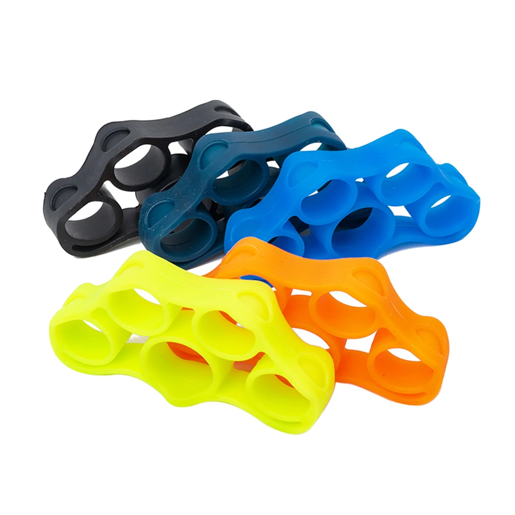 Pack of 5 Finger Trainer Exerciser Hand Resistance Bands for Guitar Piano Climbing Basketball
