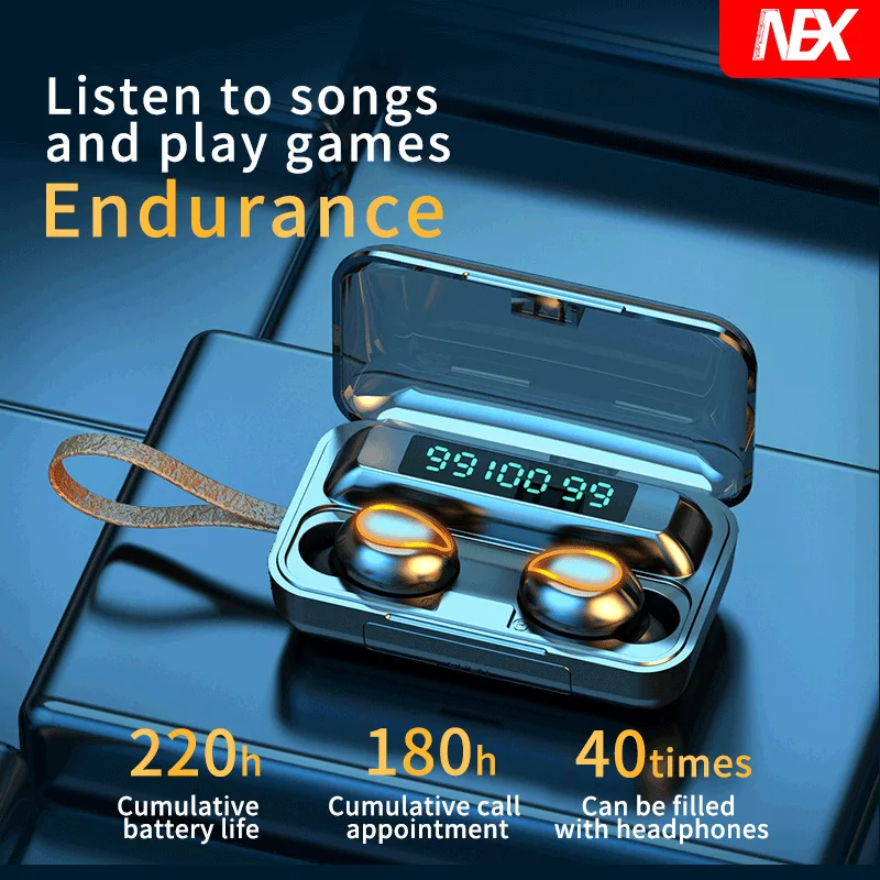 NBX Mini TWS Bluetooth 5 0 Earphones Charging Box Wireless Headphone 9D Stereo Sports Waterproof Earbud Headsets With Microphone