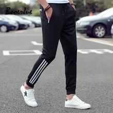 Мужские повседневные брюки, зимние брюки, мужские брюки, облегающие спортивные штаны, Хлопковые Штаны для бега, полосатые штаны для бодибилдинга и тренажерного зала, спортивная одежда