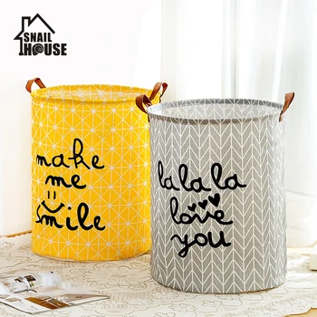

Snailhouse Laundry Basket Large Storage Toy Washing Dirty Clothes Sundries Box Organizer Bin Folding Waterproof Cotton big size