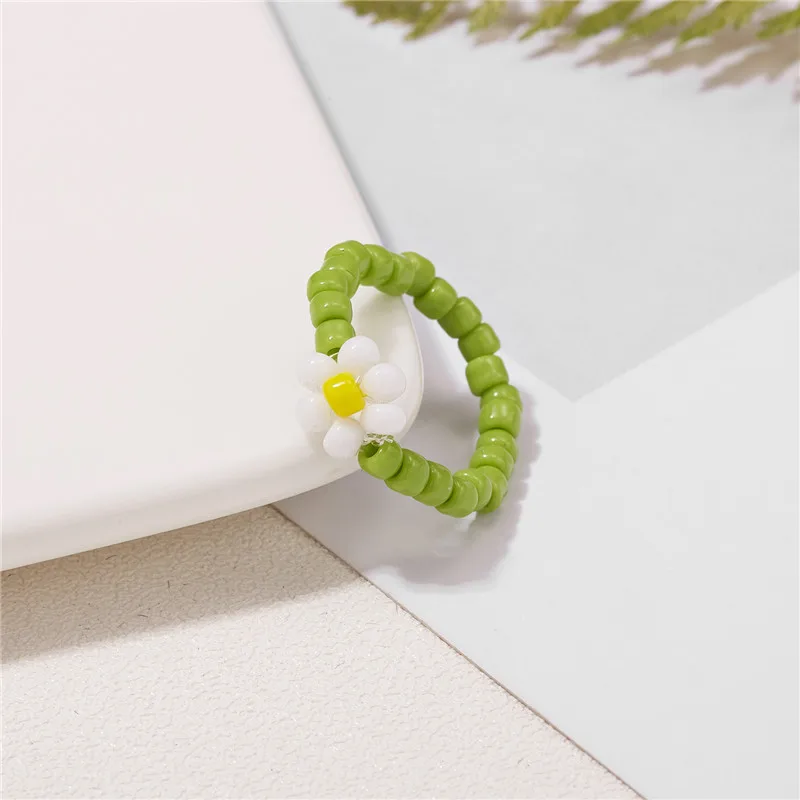 Korean Colorful Bohemia Small Flower Ring 15 Style For Women