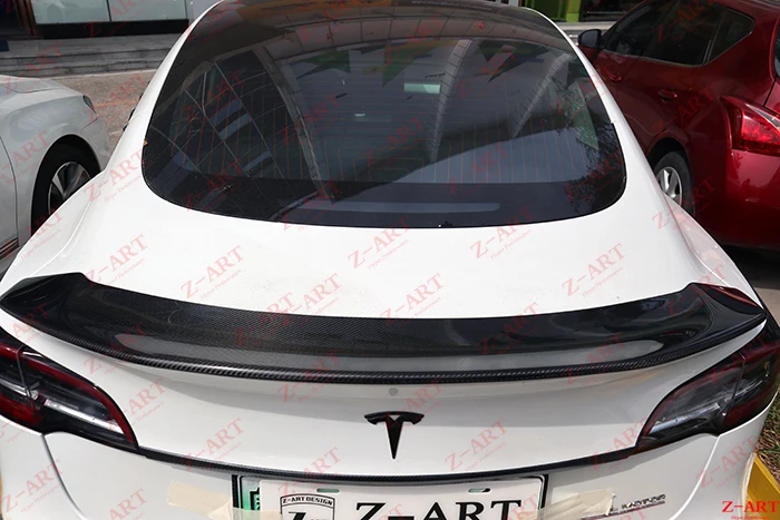 Z-ART для Tesla модель 3 задний спойлер из углеродного волокна модель 3 в задний спойлер из углеродного волокна для Tesla модель 3 заднее крыло из углеродного волокна