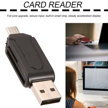 

ABS 55 x 16 x 10mm (L x W x H) Universal Card Reader Mobile phone PC card reader Micro USB OTG Card Reader flash memory
