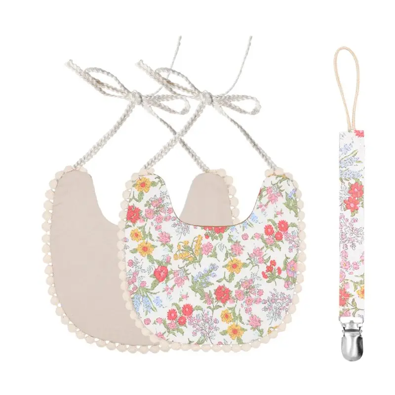 Детская Соска с зажимом и цепочкой, детский хлопковый льняной нагрудник, идеальный подарок для новорожденного Y51E