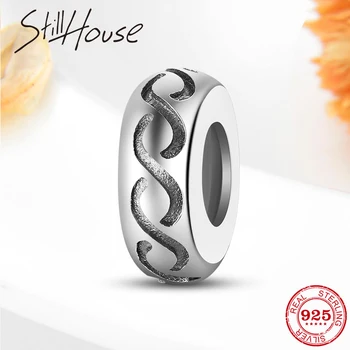 

100% 925 Sterling Silver round shape Spacer beads fit Original Pandora Charms Bracelets Beads Jewelry Making