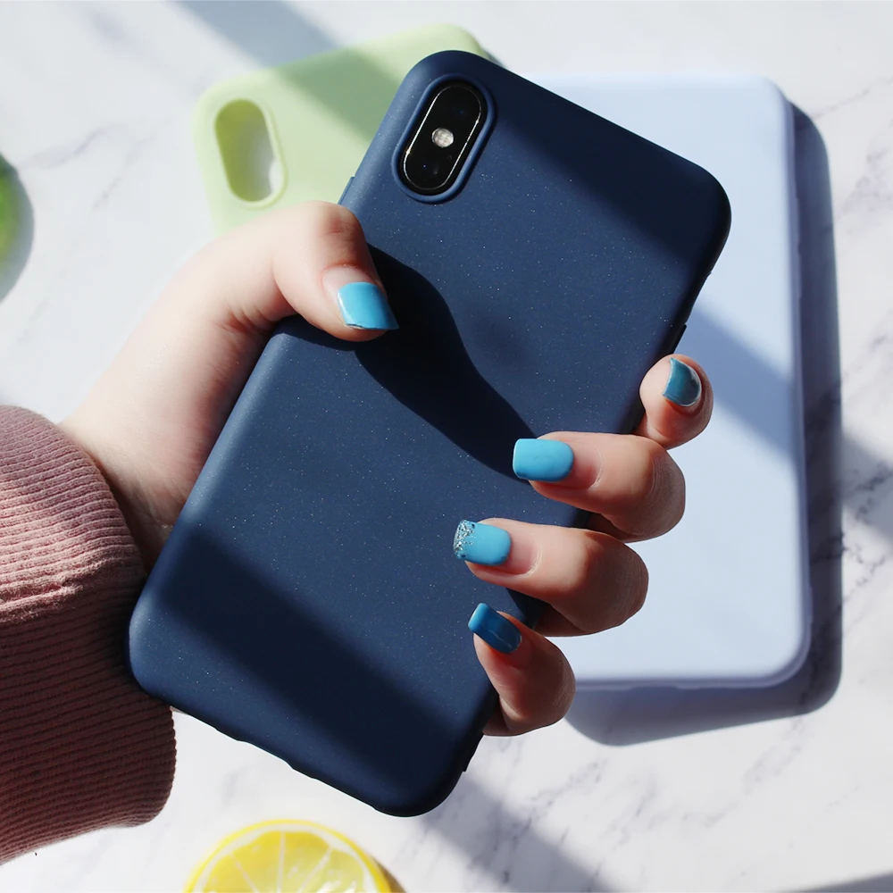 Мягкий чехол для телефона яркие чехлы iPhone XS 6 6S 11 Pro MAX XR X Max силиконовый однотонный