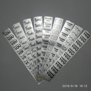 

500PCS/Lot Sliver Sticker "Thank you/Thanks/Thk" Gift DIY Handmade Wedding/Party/Jewellry Box Packing Accessories Sealing Mark