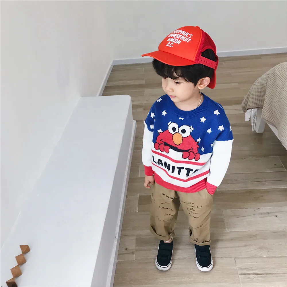 Tonytaobaby/осенне-зимняя одежда; Новая детская одежда; вязаный свитер с рисунком; европейский и американский стиль; свитер с рисунком