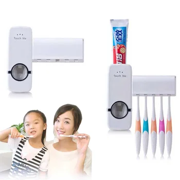 

Automatic Toothpaste Dispenser Dust-proof Toothbrush Holder Wall Mount Stand Bathroom Accessories Set Toothpaste Squeezers Tooth