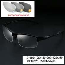 Алюминиево-магниевая оправа, фотохромные очки для чтения с переходом, мужские прогрессивные многофокусные очки для чтения с двойным фокусом, FML