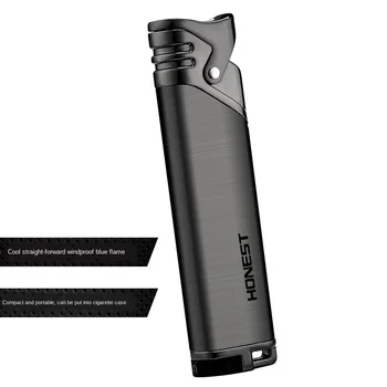 

Fashion metal attached present creative gas lighter Personality lighter windproof Compact Butane Jet Cigarette Lighter