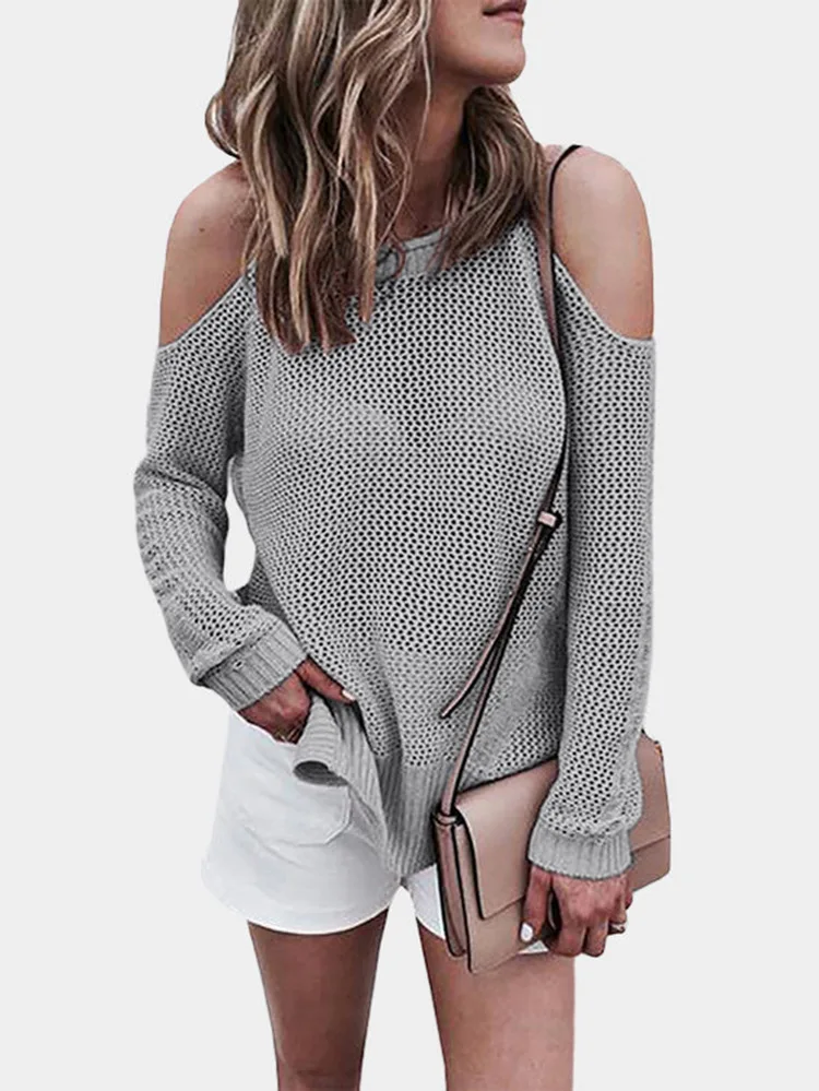

Sweater Women Jumper 2019 Winter Loose Long Sleeve Knitted Pullover Sweater Female white color
