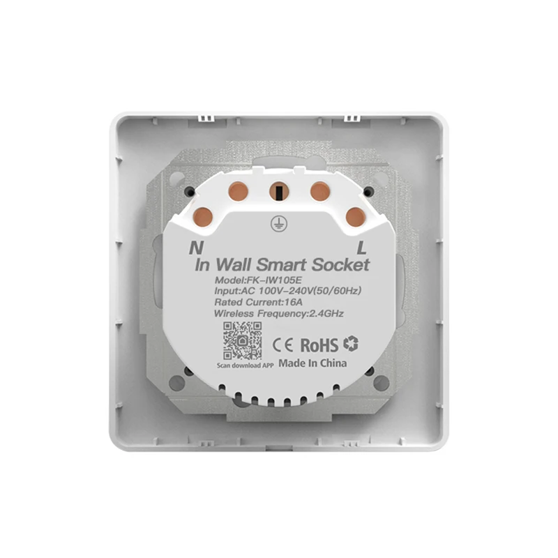 FrankEver 16A Tuya Wifi умная розетка Встроенная в стену ЕС вилка таймер блока питания работать с Alexa Google home