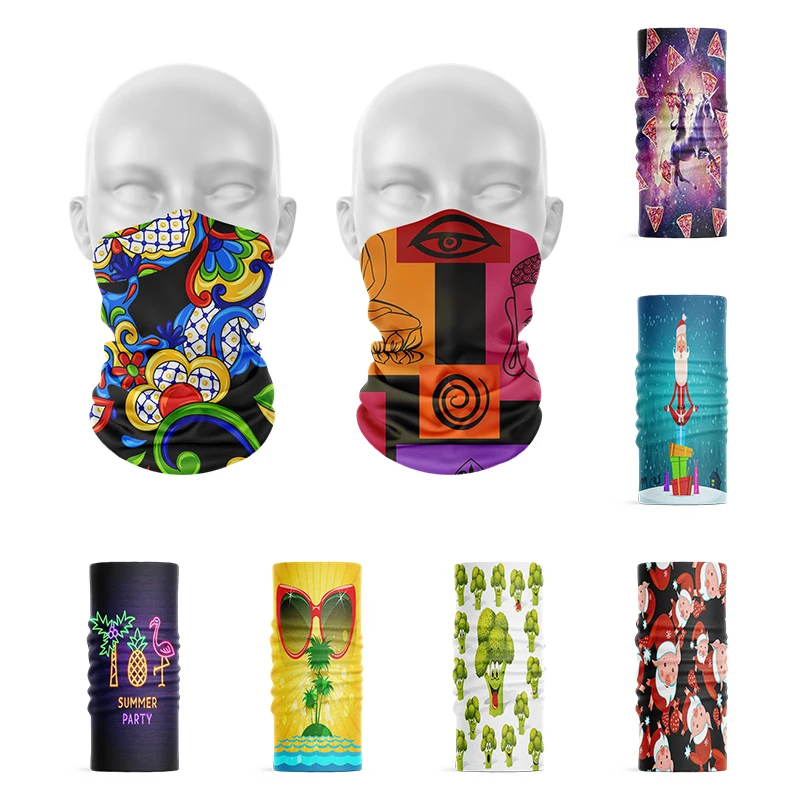 Unisex Summer Turban Creative Design Cartoon Anime Bandana Microfiber Seamless Tubular Scarf Sports Dust-Proof Hijab buffe |