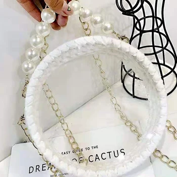 

Faux Pearl Bag Strap Beaded Design Bag Handle Belt Women Handbag Handles Replacement for Handbags Strap Accessories