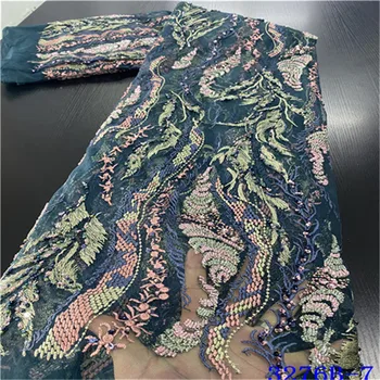 

Luxury French Lace Fabric 2020 High Quality Lace Nigerian Lace Fabric Net Embroidery Trimmings For Dresses Pearl NA3276B-3