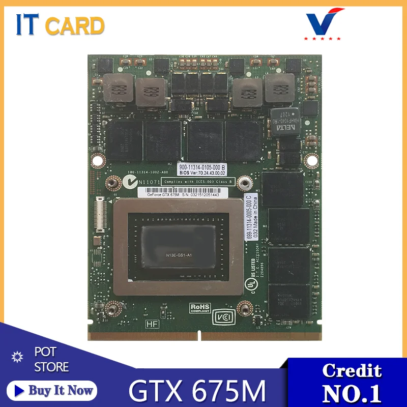 GTX675M GTX 675M GDDR5 2GB N13E-GS1-A1 Graphics