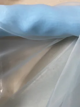 

sky blue 150cm width 10meters/lot high quality soft organza sheer fabric voile fabric