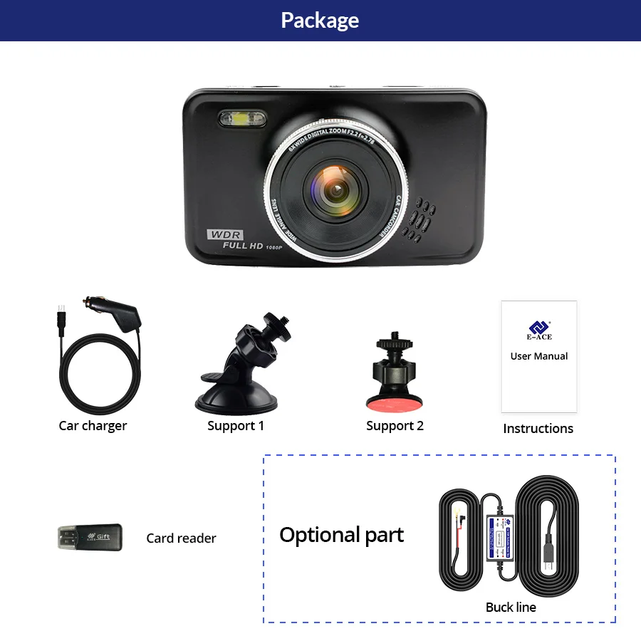 E ACE Новатэк dashcam Автомобильный видеорегистратор авто мини Камера зеркало Ночное