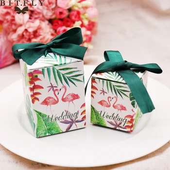 

BITFLY Wedding decoration flower candy box Birthday party decoration unicorn paper candy box Hawaii party flamingo snack box