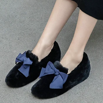 

EshtonShero Woman's Shoes For Women Boots Thick Fur Warm Ankle Boots Footwear Snow Boots Botas Fur Winter Shoes Size 3-9
