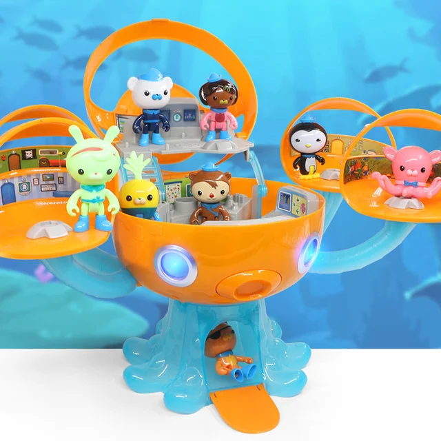 Octonauts Sound And Light Octopod Castle Adventure Plsyset Barnacles Peso Kwazii Dashi Tweak Action Figure Toys Doll Kids Gift 3