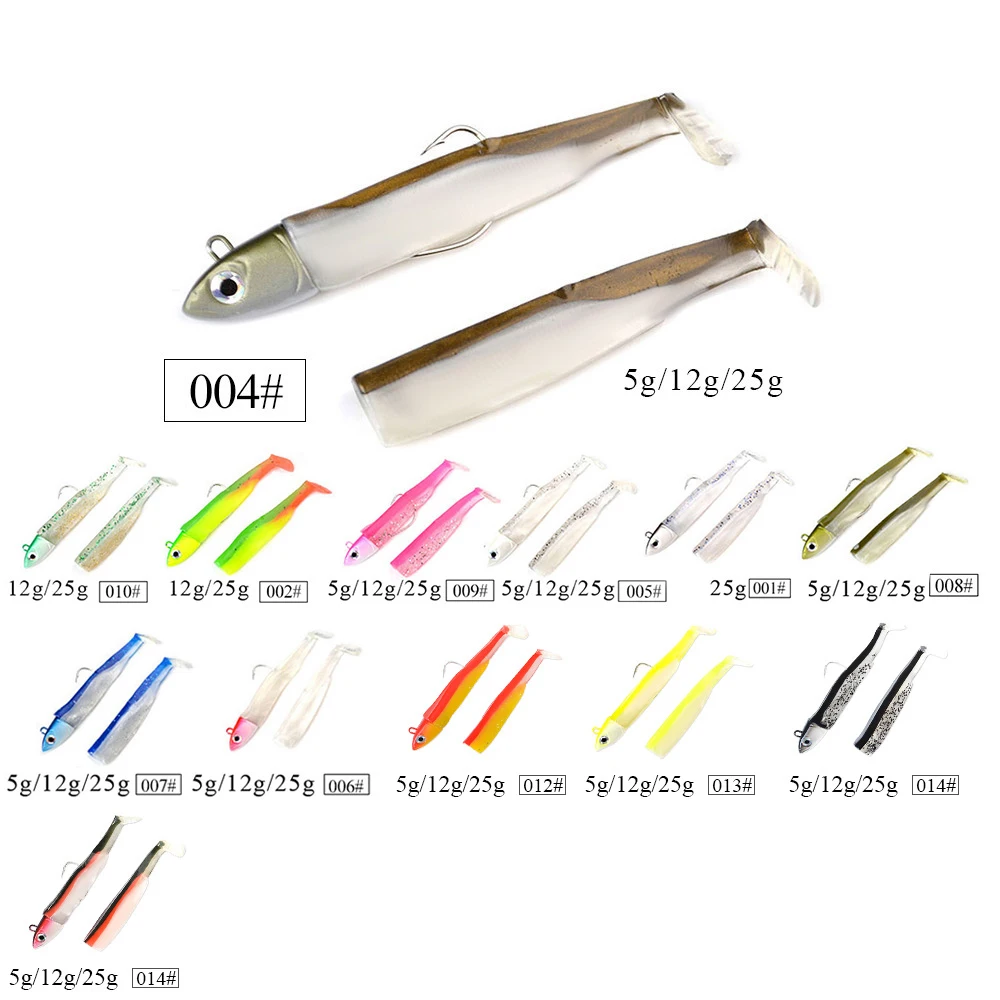 5/10/12/25g Minnow Lead Head Soft Fishing Lure Wobblers Jig Head Silicone Bait Offset Hook Jigging Fishing Tackle For Bass Pike