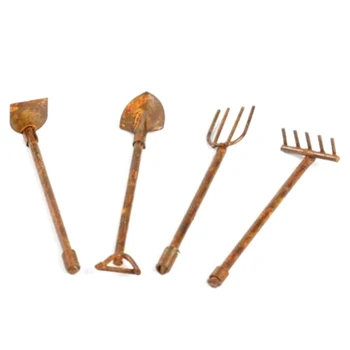 

Cute Shovel Hoe and Pitchfork Farming Garden Accessories 1:12 Dollhouse Miniature