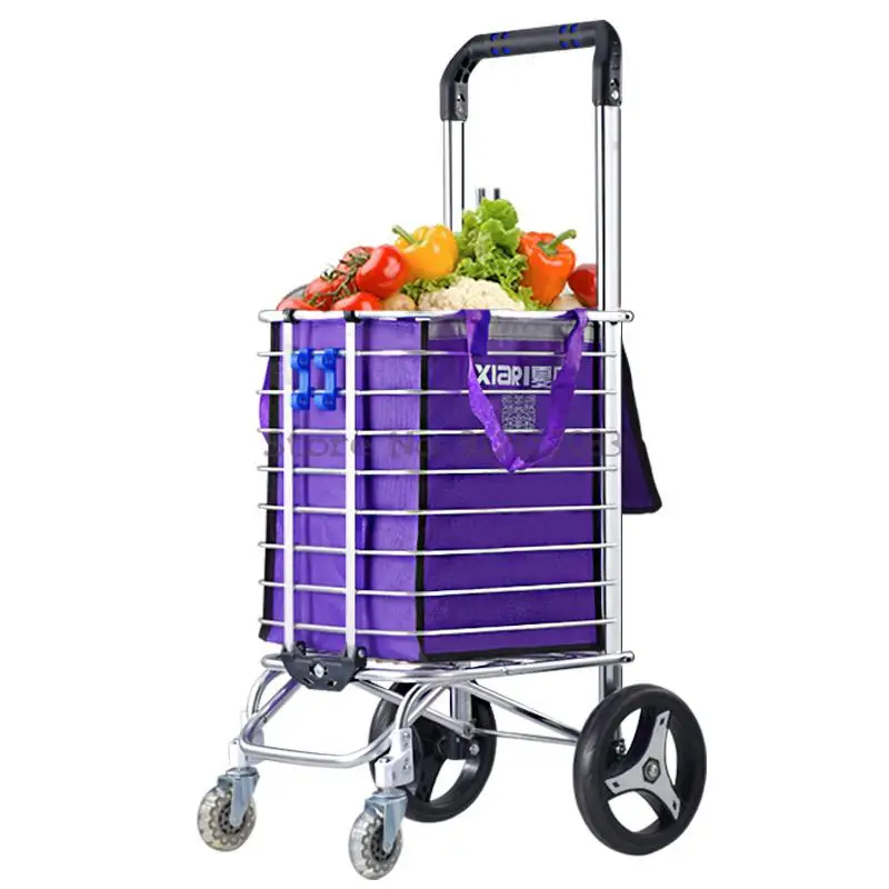 Продуктовая тележка маленькая для бытового супермаркета Складная легкая