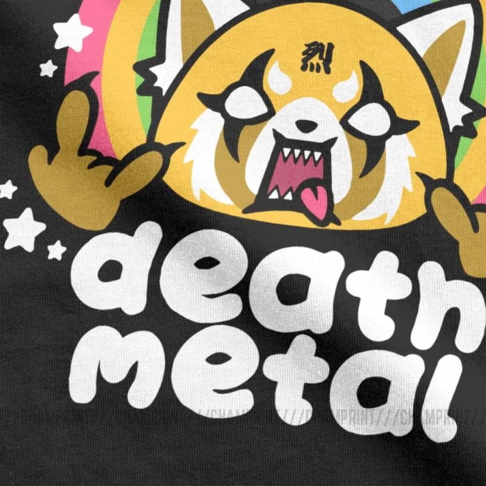 Агрессивные мужские футболки из агрессивного хлопка в ретсуко Death Metal Aggretsuko