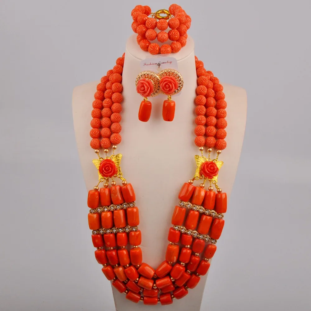 24 дюйма длинное ожерелье костюм комплект ювелирных изделий нигерийские