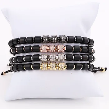 Men Women Jewelry Bracelet Brass CZ Charms Natural Stone Beads Bracelet Jewelry Warp Bracelet Men Women