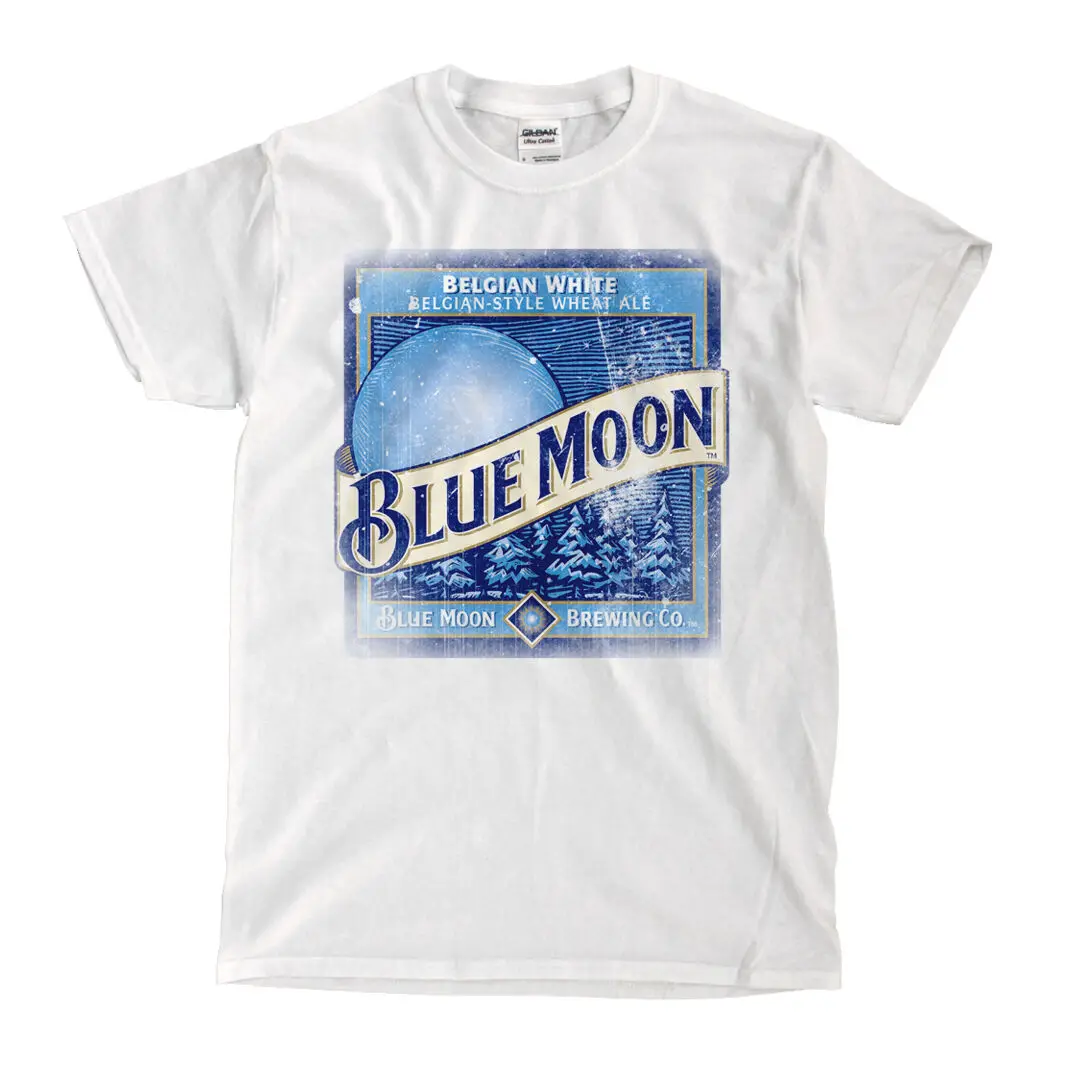 Blue Moon Beer White T-Shirt - Ships Fast! High Quality! |