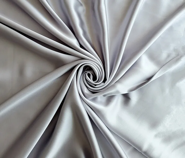 Jasmine Silk 100% Mulberry 19MM Charmeuse Silk Fitted Sheet (BLACK) - DOUBLE 140cm x 190cm + 26cm