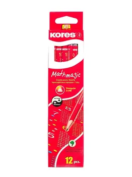 

Kores mathmatic - Set of 12 paper pencils HB tip erasers pens