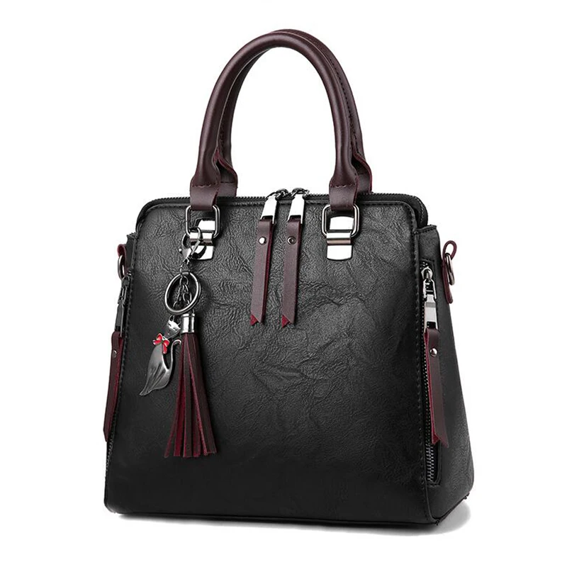 Yogodlns, винтажные кожаные женские сумки, женские сумки-мессенджеры, сумки с кисточками, дизайнерские сумки через плечо, сумки через плечо, бостонские ручные сумки