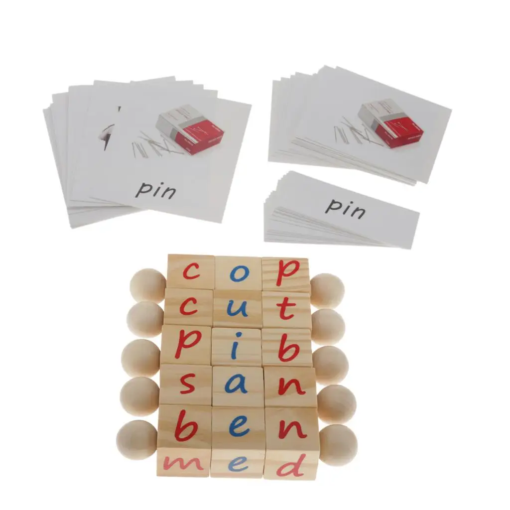 Twist Blocks Wooden Alphabet Letters Montessori Manipulative Toy Educational Phonetic Rhyming Reading Words for Children 3+ | Игрушки и