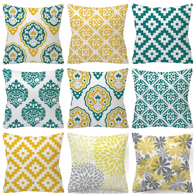 yellow flower cushions