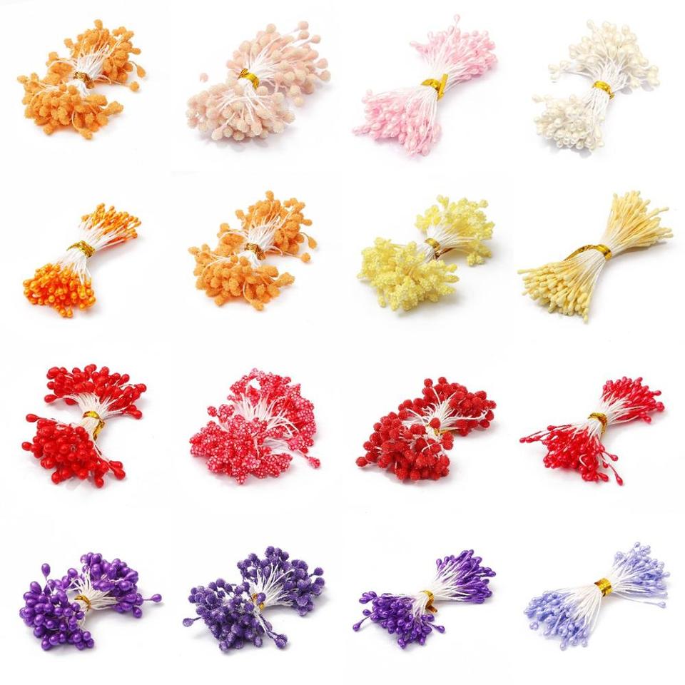 90pcs Red Yellow Artificial Flowers Stamen Berries Bundle Purple Yellow Cherry DIY Christmas Wedding Cake Gift Box Wreaths Decor