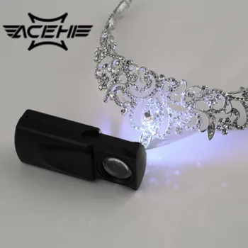 

Mini Pocket 30x21mm Black Microscope LED Fold Eye Jewelry Loupe Pull Type Jewelry Magnifier with LED Light Jewelry Loupe Hot