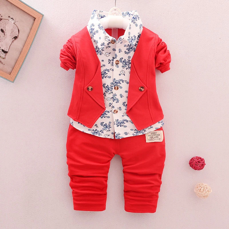 Boy's Clothing Sets For Birthday Formal Outfits Tops Shirt + Pants 2pcs