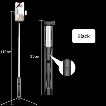 

Phone Sport Foldable Mini Selfie Stick Handheld Wireless Bluetooth Remote Control Extendable Tripod Stand LED Fill Light Gimbal