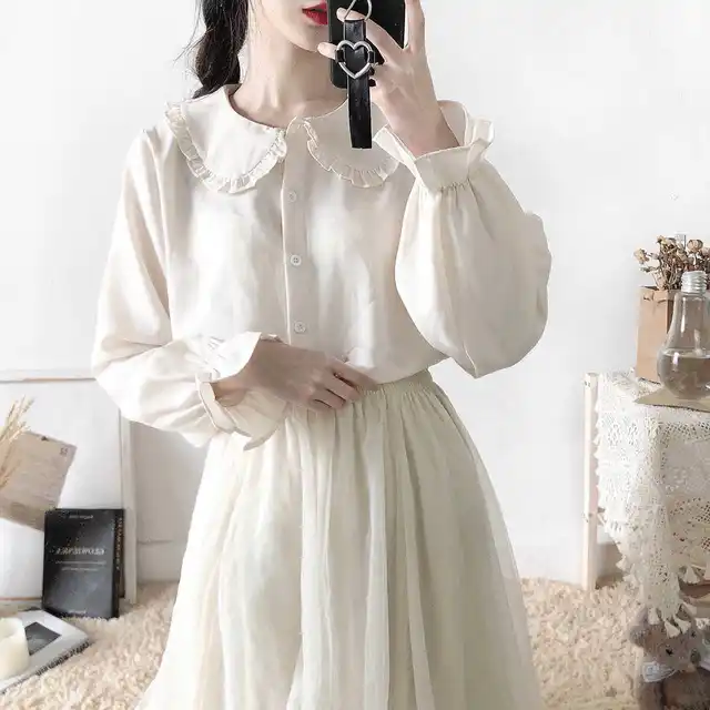 Women Blouse JK Doll Collar Lolita Loose Long Sleeve Summer Autumn Blusas Ropa De Mujer