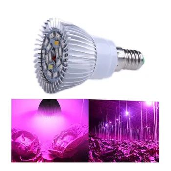 

1 pc LED Grow Light Bulb Full Spectrum 18W Indoor E14 Plant Lamp Greenhouse Growing Lights for Cultivation Agriculture Gardening