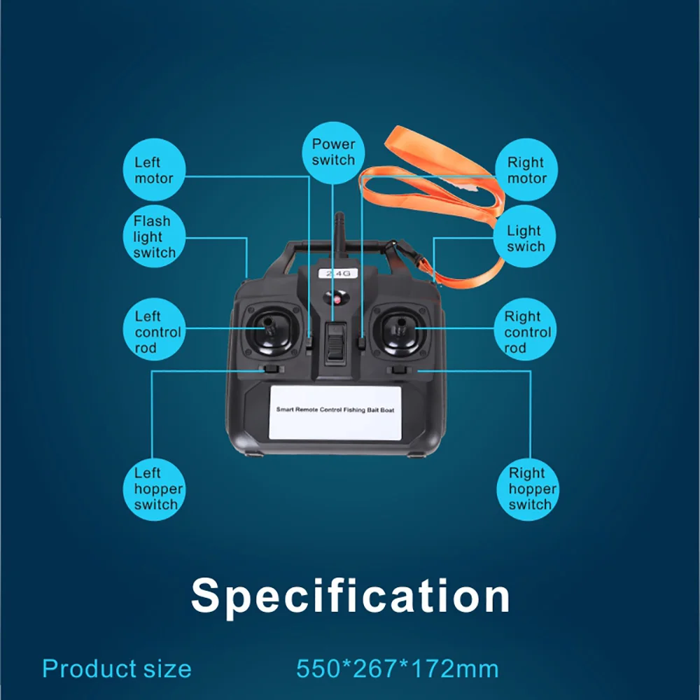 Ferramenta De Pesca Inteligente Rc Isca Barco Brinquedos Duplo.